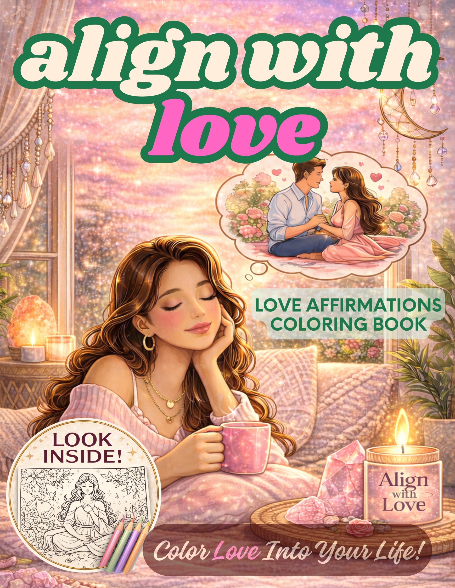 Cover of Align with Love — Love Affirmations Coloring Book